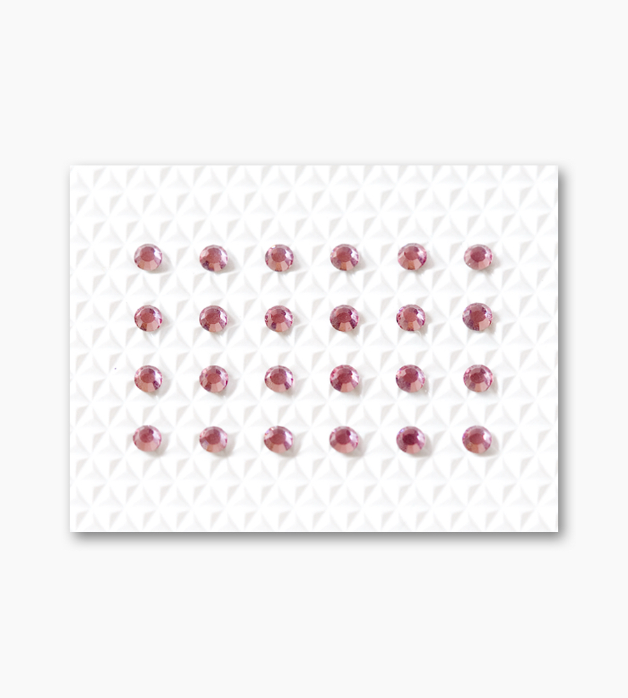 Light Rose Individual Body Art Crystals 2.1 mm wide stones, 24 self-adhesive stones per strip