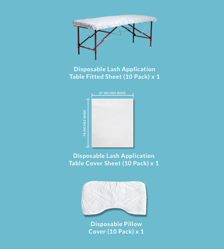 Lash Application Table Disposable Linens Kit