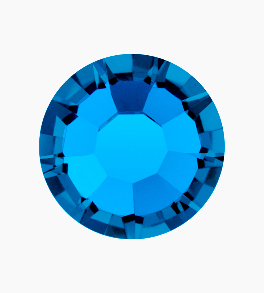 Capri Blue Flat Back 1.9mm wide stone 0.35 grams per jar  approximately 100 stones