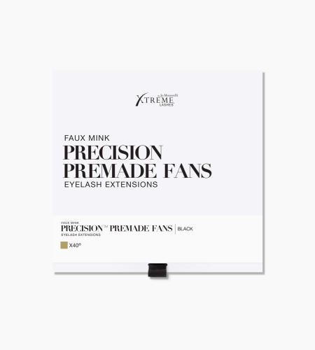 Faux Mink Precision Premade Fans Black X40®: 0.05 mm diameter | 10 mm length | 6D